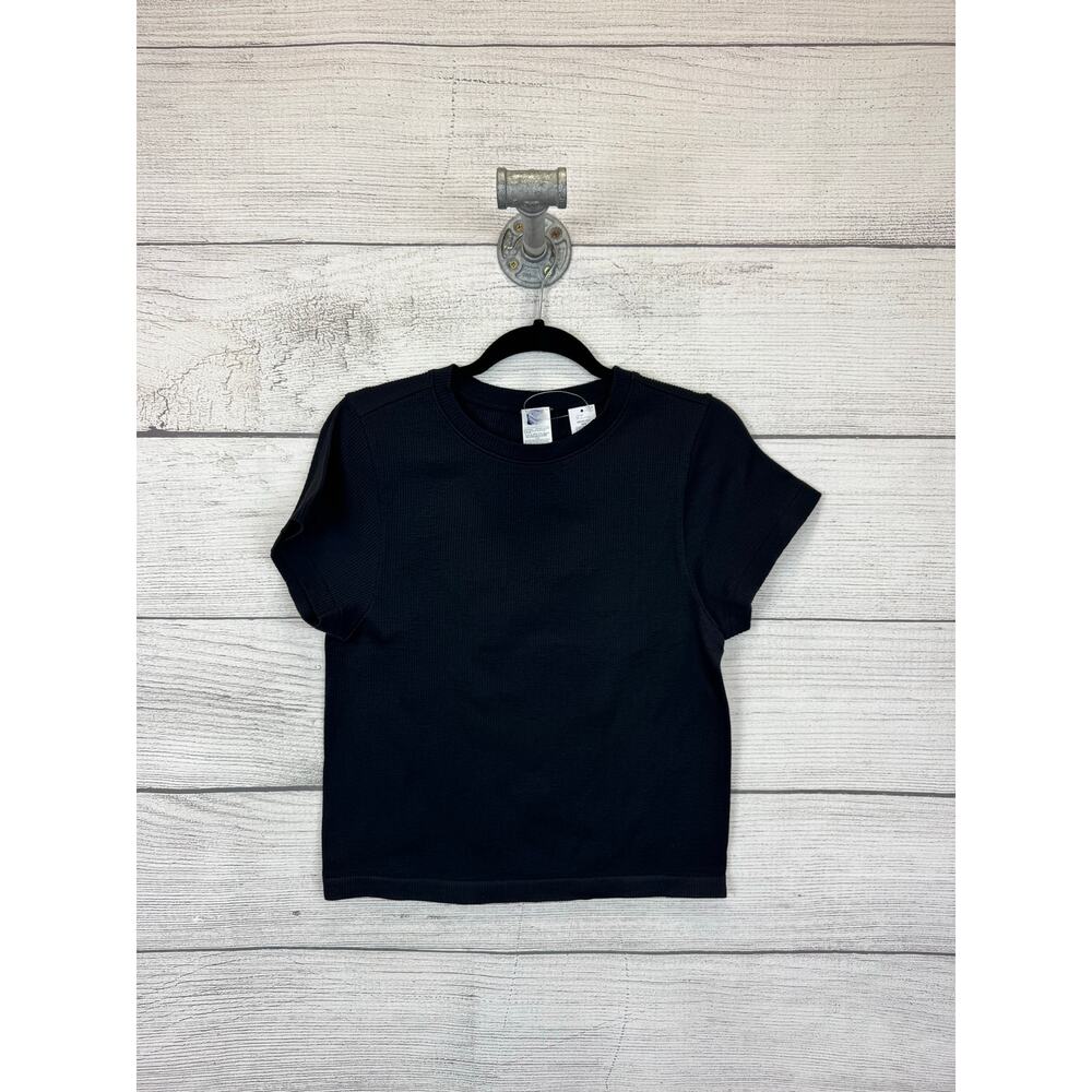Old Navy Plus Size Black Exhale Seamless Fitted Ribbed Short Sleeve Top Size 3X